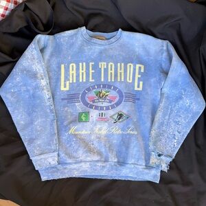 Vintage Lake Tahoe distressed crew neck blue size Large